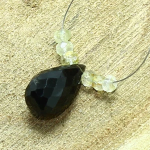 Smoky Quartz Faceted Drop Topaz Beads Briolette Natural Loose Gemstone Jewelry - Picture 1 of 3