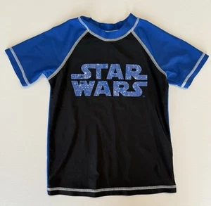 Star Wars Boys Swim Shirt Size Kids Small, Blue And Black Colored - Picture 1 of 4