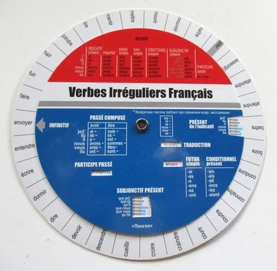 Verbes Irréguliers Français/French Irregular Verbs French/Rus Wheel 2016 PB NEW - Image 1 of 4