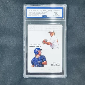 Ethan + Jackson Holliday 2023 Leaf Double Rookie RC Edition CCG GEM MINT 10 QTY - Picture 1 of 2