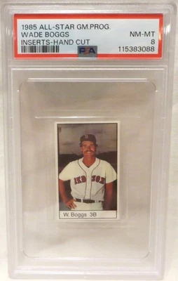 Wade Boggs **PSA 8** 1985 Baseball All-Star Game Program Inserts Hand-Cut - Image 1 of 2