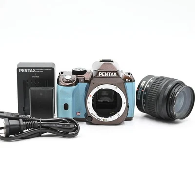 Cámara digital SLR PENTAX K-r 18-55 mm f/3,5-5,6 metal marrón/azul [Excelente++] Foto 1 de 4
