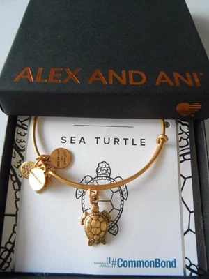 Расширяемый браслет Alex and Ani SEA TURTLE Rafaelian Gold новый с ценниками BC - Изображение 1 из 4