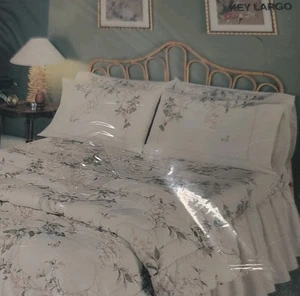 Vintage 1980s Springmaid “Key Largo” Twin Flat Sheet Breezy Florals Tranquillity - Picture 1 of 15