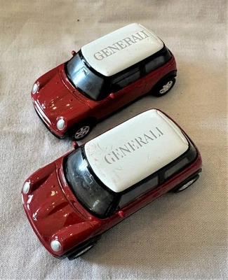 2 x Modellauto Welly No. 8165 Mini Cooper mit Generali Versicherung Werbung (1.) - Bild 1 von 4