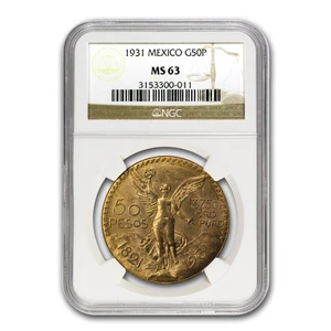 1931 Mexico Gold 50 Pesos MS-63 NGC - Picture 1 of 3