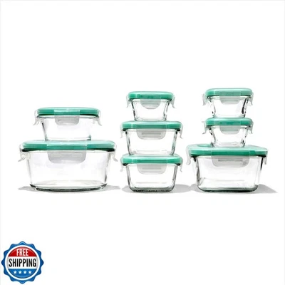 OXO Good Grips Juego de contenedores herméticos de vidrio con sello inteligente de 16 piezas para todos los días Foto 1 de 4