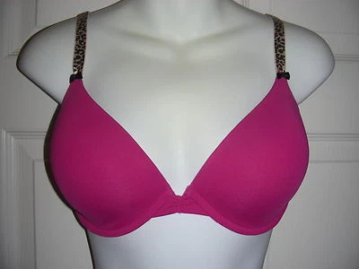 BETSY JOHNSON BRA-723355-Pink/Animal Print-32DD-microfiber everyday demi bra - Image 1 of 2