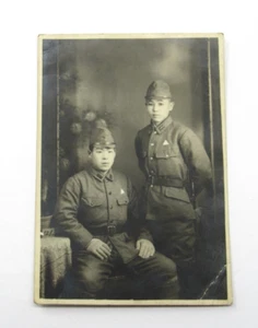WWII Japanese Army Soldier Photograph 1940s Original Names on Back In Uniform - Picture 1 of 3