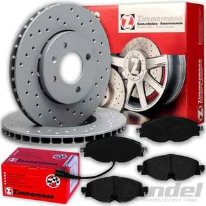 ZIMMERMANN SPORT BREMSSCHEIBEN+BELÄGE VORNE für VW GOLF 7 TIGUAN TOURAN PASSAT - Afbeelding 1 van 3