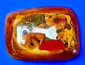 Exotic Handmade Mixed Wood Glossy Turquoise? Inlaid Vintage Artisan Belt Buckle - Picture 1 of 17