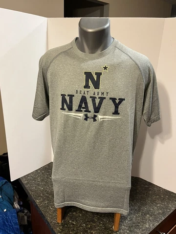 Naval Academy Under Armour Men’s T-shirt Gray Medium Polyester - Beat Army Cover