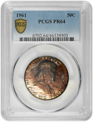 1961 50C Silver Proof Franklin Half Dollar PCGS PR 64 Cover