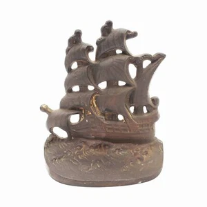 Vintage Nautical Ship, Spanish Galleon COPR 1928 Clipper Ship Cast Iron Book End - Picture 1 of 6