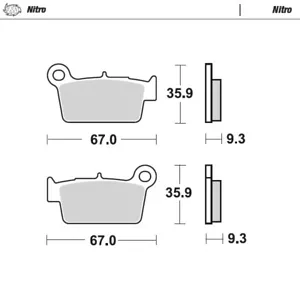Moto Master Nitro Rear Brake Pads For TM RACING MX 300 (2T) 2005-2025 - Picture 1 of 4