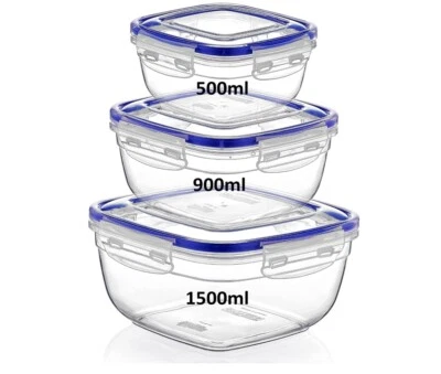 6 X Airtight Food Storage Containers  Lock Set Microwave/dishwasher/Freezer Safe - Image 1 of 4