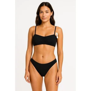 NWT Womens J. Crew Black Swim Suit Textured Fabric Removable Straps Bikini 3X - Picture 1 of 8
