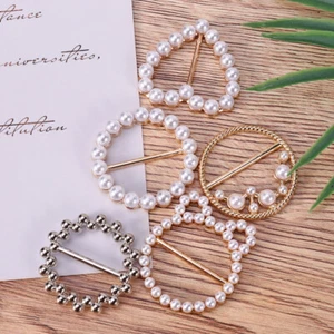 5 Pcs Clothes Corner Buckle Women's Pearl Rhinestone Clothing Knotted - Picture 1 of 11