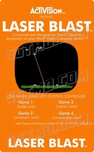 Atari 2600 Replacement Label - Laser Blast - Picture 1 of 1