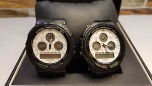 Set 2 Vintage CASIO AW-20 (384) Japan M Speed Memory 100 for parts or repair - Foto 1 di 16
