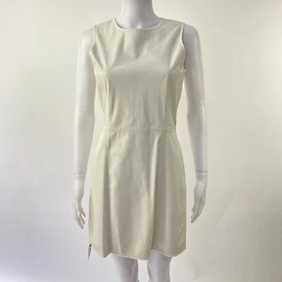 Theyskens' Theory Cream Lamb Leather Shift Dress - Size 2 UK 8 - Image 1 of 4