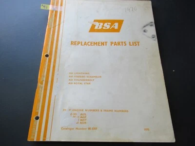 Libro de repuestos Triumph 1970 Thunderbolt Lightning A65 Royal Star 00-5707 A91 Foto 1 de 4