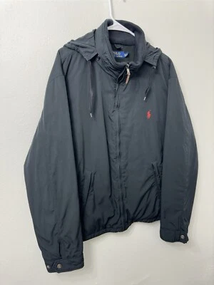 Chaqueta Polo Ralph Lauren Perry Para Hombres 2XL Negra Forrada de Vellón Con Capucha Cremallera Completa Foto 1 de 4