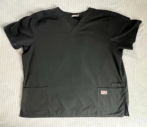 Women's Size XXL Scrub Zone Black V-Neck Scrub Top - Picture 1 of 6