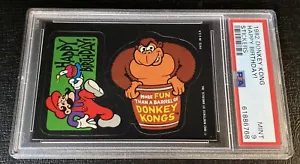 PSA 9 1982 Donkey Kong Stickers Happy Birthday Topps Nintendo Super Mario Bros - Picture 1 of 3