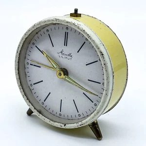 Vintage Mauthe Liliput Sveglia, Wireless Meccanico - Germania - Giallo #U101 - Picture 1 of 9