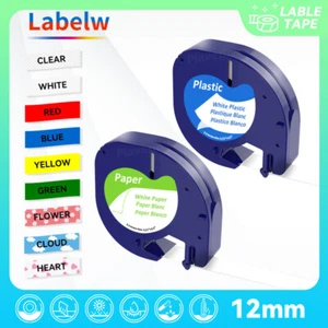 91221 16951 91220 Schriftband 12mmx4m für Dymo Letra Tag Band XM XR LT-100H 100T - Afbeelding 1 van 17