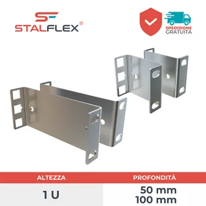 Staffa di approfondimento/estensione 50, 100 mm per guide server/rete RACK 1U - Foto 1 di 15