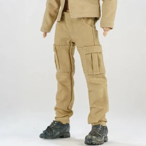 1/12 Scale Khaki Cargo Pants Trousers Fit For 6" Male Action Figure Body Toys - Picture 1 of 1