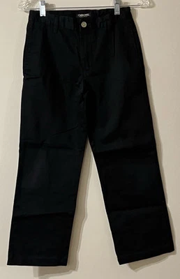 Cherokee Ultimate Khaki 黑色 Nanotex 可调直筒裤男孩 10 码 — 第 1/4 张图片