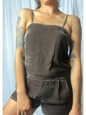 Romper feminino RACHEL ROY marrom alça espaguete gola quadrada perna reta XS - Imagem 1 de 3