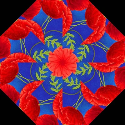 Kit de edredón precortado Kit de bloque de 4-7" Kit de caleidoscopio precortado AMAPOLAS REALES Foto 1 de 4