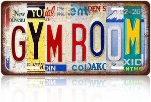 Vintage GYM Room Metal Tin Sign License Plate Wall Decor 12 x 6 Plate-21  - Picture 1 of 6