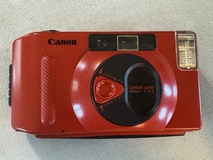 Canon Snappy S Red 35MM Film Camera Fully Automatic Tested - Picture 1 of 8