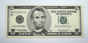 1999 $5 Federal Reserve Star Note UNC - Picture 1 of 2