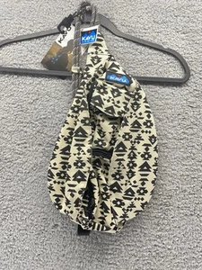 Kavu Rope Sling Bag Crossbody Canvas Backpack Black White Aztec Geometric - Picture 1 of 7