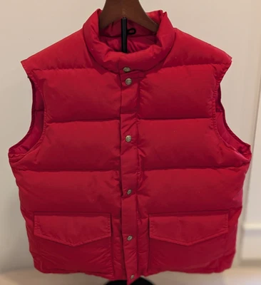Chaleco acolchado de plumón de ganso WOOLRICH de colección para mujer talla L rojo a presión Gorpcore Foto 1 de 4