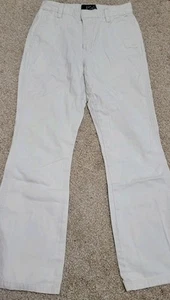 VTG Gap Girls 8 Reg Khaki Tan Beige Flare Pants Casualpictures. Zipper Pockets - Picture 1 of 5