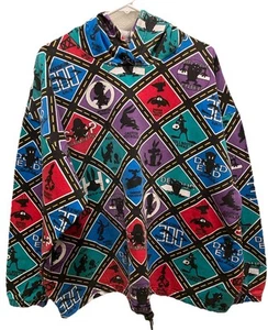 Rare Vintage 1992 Looney Tunes Character Silhouette Hoodie Pockets Drawstring - Picture 1 of 17