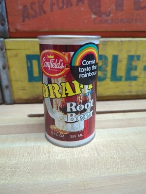 Vintage Steel Canfield's Draft Root Beer Soda Can, Chicago, IL - Image 1 of 4