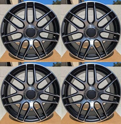 19" x 8" / 9 Black Rims Fits Mercedes Benz 19 inch rims C300 C400 E300 E350 E400 - Image 1 of 4
