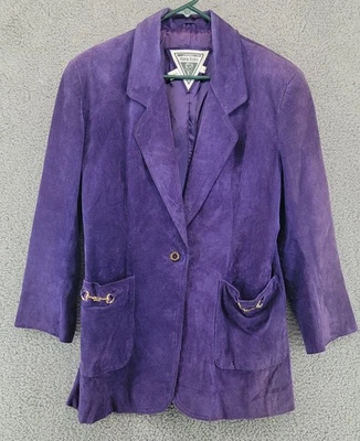 Abrigo de cuero púrpura talla S 73209 J. Percy for Marvin Richards para mujer/hombre Foto 1 de 4