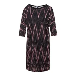 Vestido MISSONI M Metálico Negro Tejido, Talla Pequeña, Cuello Barco Zig-Zag Media Manga - Imagen 1 de 23