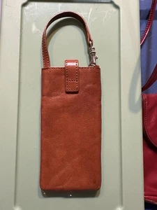 Estuche Hobo Gafas Teléfono Celular Llaves Color Carmelo Bolso Cuero - Imagen 1 de 3