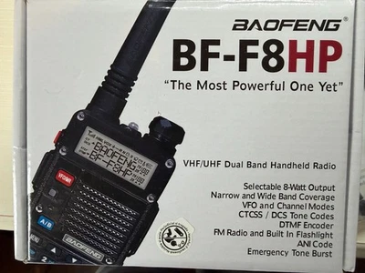 BAOFENG BF-F8HP 8W TRI-POWER TWO WAY HAM RADIOS WALKIE TALKIE WITH ACCESSORIES - Image 1 of 4