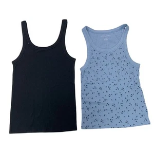 2 New American Eagle Womens Small Floral Ribbed Sleeveless Tank Tops - Picture 1 of 3